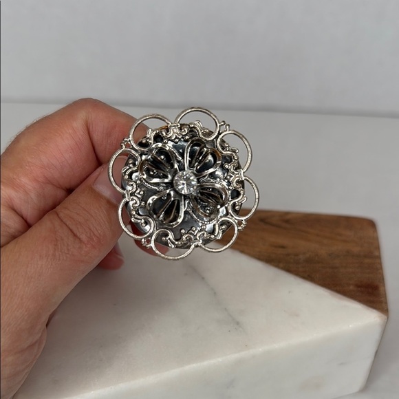 Vintage Intricate Silver Filigree Adjustable Ring lot D16 - Picture 4 of 9